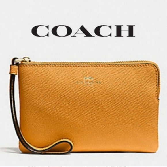 Coach Handbags - COACH Corner Zip Around Saffiano Signature CC Pouch Wallet Wristlet EUC